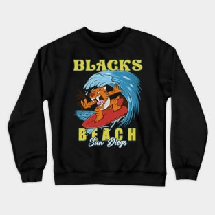 Blacks beach surfing San Diego Crewneck Sweatshirt